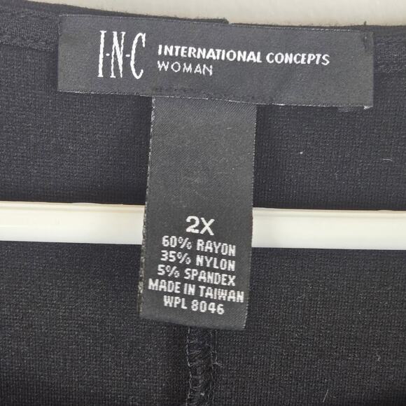 INC Black Studded Neckline Sheath Dress PLUS 2X Moto Goth Side Zip WHIMSIGOTH - Picture 4 of 8